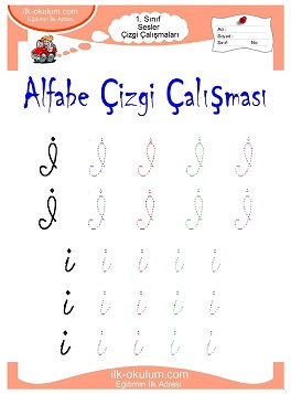 Çocuklar İçin Sesler Çizgi Çalışmaları Çalışma Sayfaları 